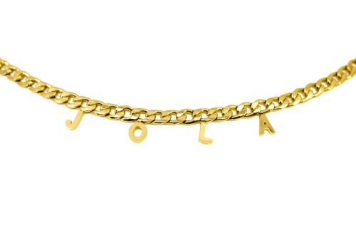 NASZYJNIK STAL ZŁOTY ŁAŃCUCH CHOKER LITERKI IMIĘ JOLA.jpg