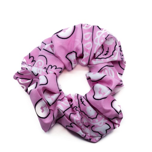 GUMKA DO WŁOSÓW SCRUNCHIE WZORY BOHO BANDAMA LILAC.JPG