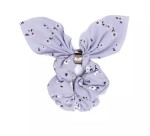 GUMKA SCRUNCHIES Z APASZKĄ SZARA  W KWIATY   