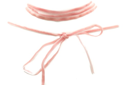  CHOKER RÓŻOWY TASIEMKA AKSAMIT
