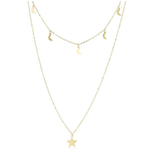 celebrytka stal złota gwiazdki choker body chain.jpg