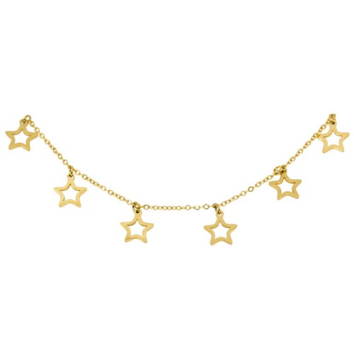 BRANSOLETKA STAL ZŁOTA CELEBRYTKA ZAWIESZKI GWIAZDKI