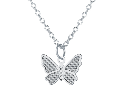 NASZYJNIK SREBRNY MOTYL