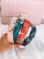 OPASKA DO WŁOSÓW WĘZEŁ TURBAN MATERIAŁOWA KOLOR SZKARŁATNY CZERWONY..jpg