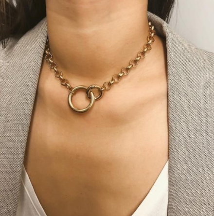 NASZYJNIK  KOLOR ZŁOTY ŁAŃCUCH KOŁA