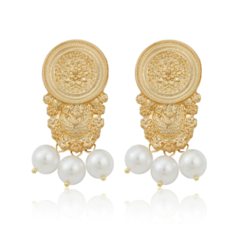 KOLCZYKI  KOLOR ZŁOTY  PEREŁKI GLAMOUR