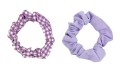 komplet gumek do włosów kolor lilac kratka