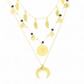 Kolczyki  kolor złoty choker piórka boho.jpg