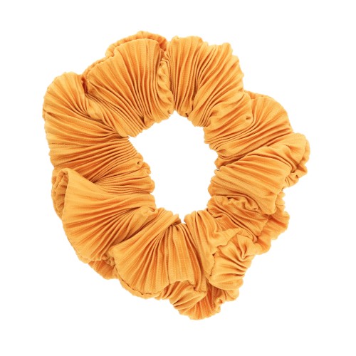 frotka do włosów scrunchie plisowana kolor musztardowy.JPG