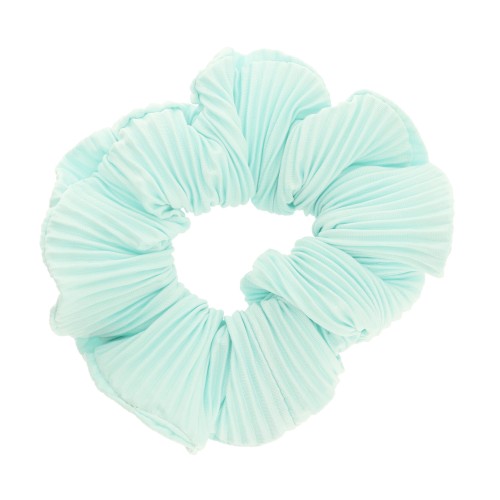 frotka do włosów scrunchie plisowana kolor turkusowy.JPG