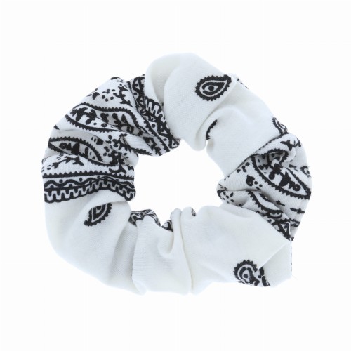 gumka  do włosów scrunchie  kolor biały  bandamka.jpg