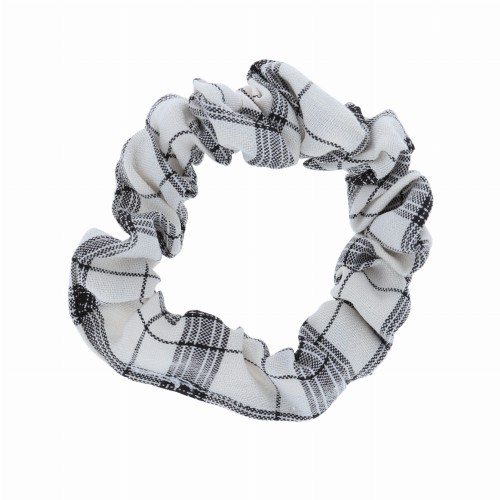 gumka  do włosów scrunchie kratka  kolor czarny biały.jpg