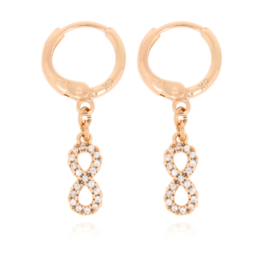 KOLCZYKI  STAL   CHIRURGICZNA  KOLOR ZŁOTY KÓŁKO ZAWIESZKA NIESKOŃCZONOŚĆ KRYSZTAŁKI