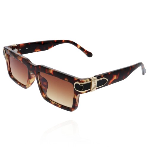 OKULARY PRZECIWSŁONECZNE PROSTOKĄTNE  KOLOR BRĄZOWY CĘTKI