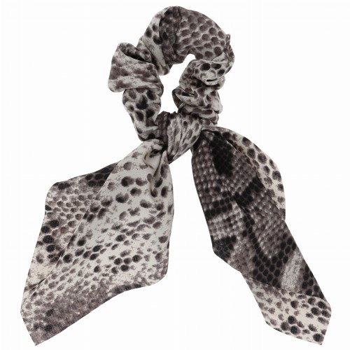 gumka  do włosów scrunchie z kokardką wzory kolor szary.JPG