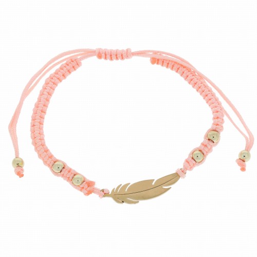 bransoletka stal szlachetna 316 l koraliki sznurek kolor pomarańczowy.JPG