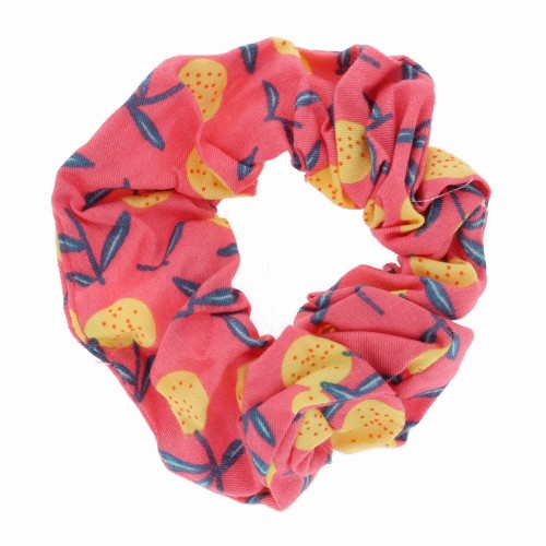 gumka do włosów scrunchie owoce kolor różowy.JPG