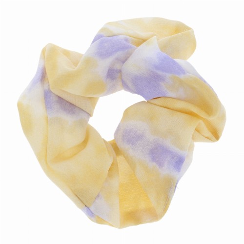 gumka do włosów scrunchie cieniowana kolor żółty niebieski -.JPG