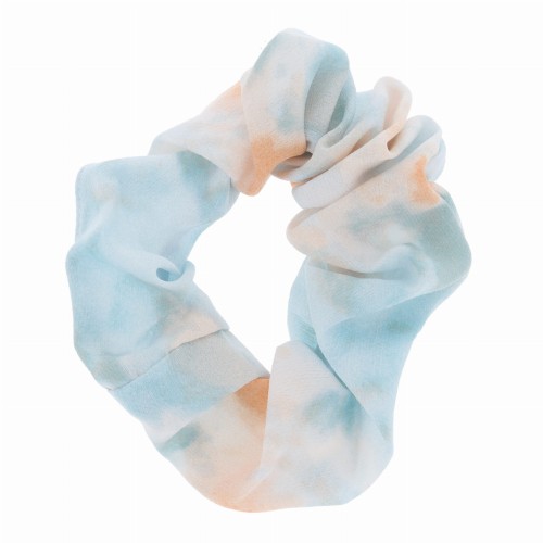 gumka do włosów scrunchie cieniowana kolor miętowy pomarańczowy.JPG