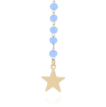 naszyjnik  ze stali chirurgicznej błękitne kamienie gwiazdka body chain