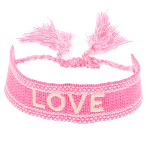 bransoletka materiałowa napis love kolor różowy.jpg