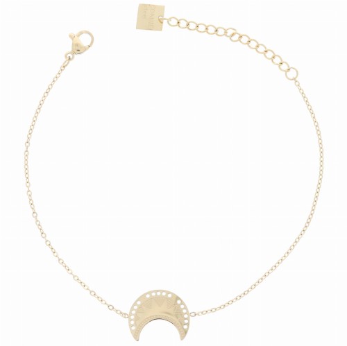 bransoletka ze stali chirurgicznej  księżyc kolor złoty.JPG