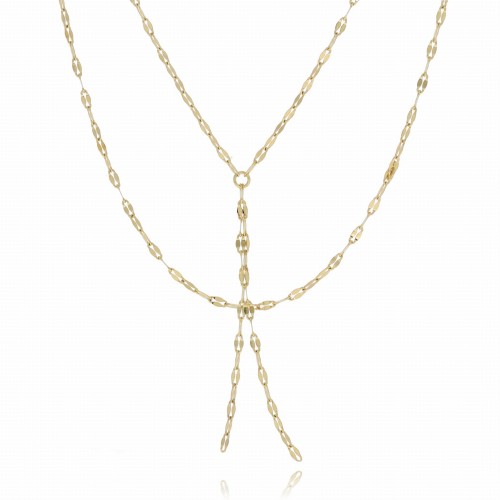 NASZYJNIK PODWÓJNY STAL CHIRURGICZNA BODY CHAIN KOLOR ZŁOTY 