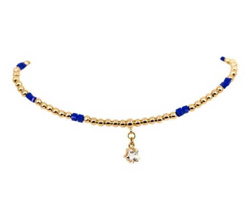 BRANSOLETKA STAL ZŁOTA BOHO KORALIKI ZAWIESZKA