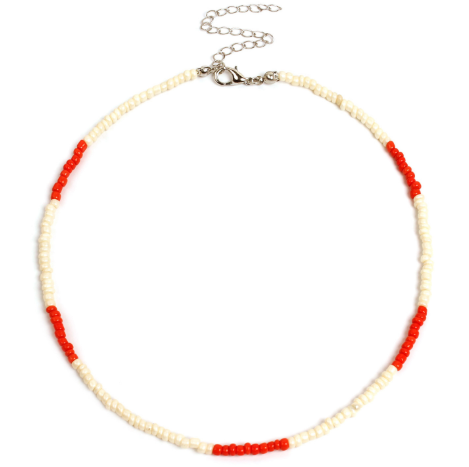 NASZYJNIK CHOKER KORALIKI BOHO CIENKI BIAŁO CZERWONY.png
