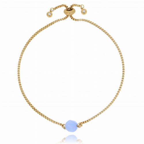 BRANSOLETKA STAL CHIRURGICZNA KORALIK KOLOR BŁĘKITNY