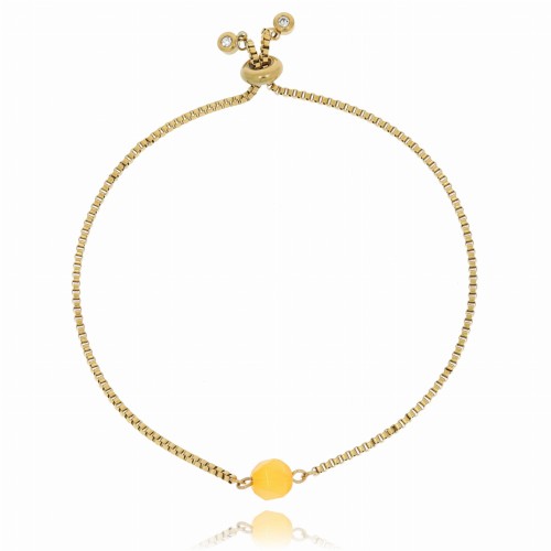 BRANSOLETKA STAL CHIRURGICZNA KORALIK KOLOR ŻÓŁTY