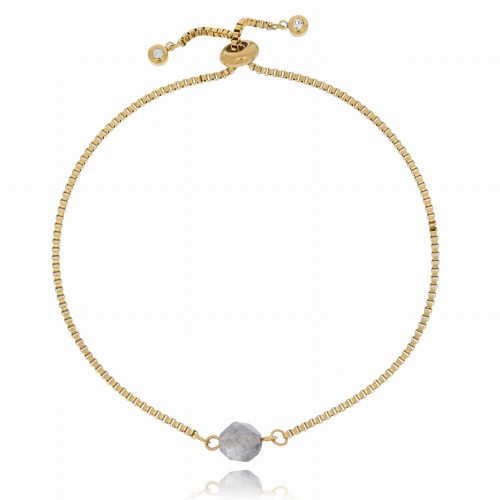 BRANSOLETKA STAL CHIRURGICZNA KORALIK KOLOR SZARY