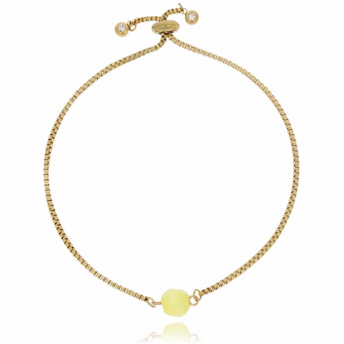 BRANSOLETKA STAL CHIRURGICZNA KORALIK KOLOR JASNY ZIELONY