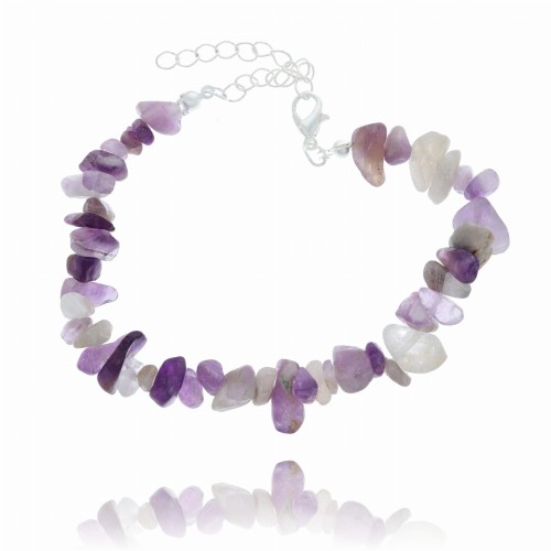 BRANSOLETKA KAMIENIE NIEREGULARNE KOLOR FIOLETOWY