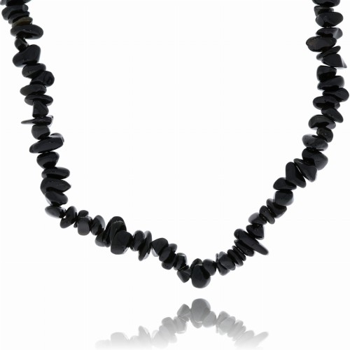 NASZYJNIK CHOKER  KAMIENIE NIEREGULARNE KOLOR CZARNY