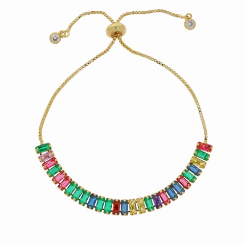 BRANSOLETKA MIEDŹ KRYSZTAŁKI MIX KOLORÓW