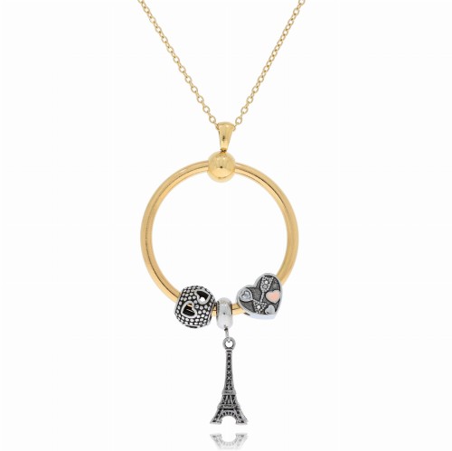 NASZYJNIK STAL CHIRURGICZNA KOLOR ZŁOTY ZAWIESZKA WIEŻA EIFFLA