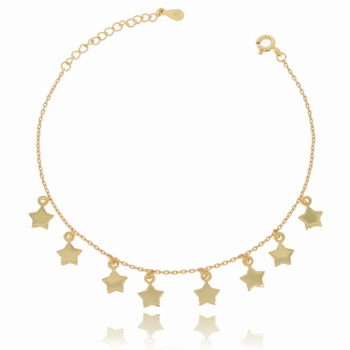 BRANSOLETKA  SREBRO POZŁACANE PRÓBA 925 GWIAZDKI