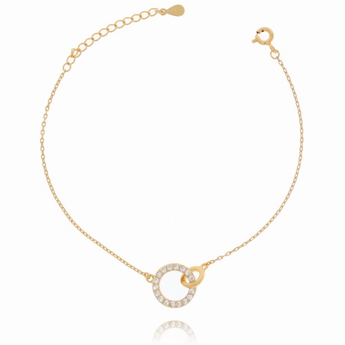 BRANSOLETKA POZŁACANE SREBRO PRÓBA 925 KÓŁECZKA KRYSZTAŁKI