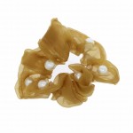 GUMKA DO WŁOSÓW SCRUNCHIE TIULOWA PEREŁKI BRĄZ