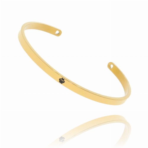 BRANSOLETKA OBRĘCZ ZE STALI CHIRURGICZNEJ ŁAPKA KOLOR ZŁOTY 