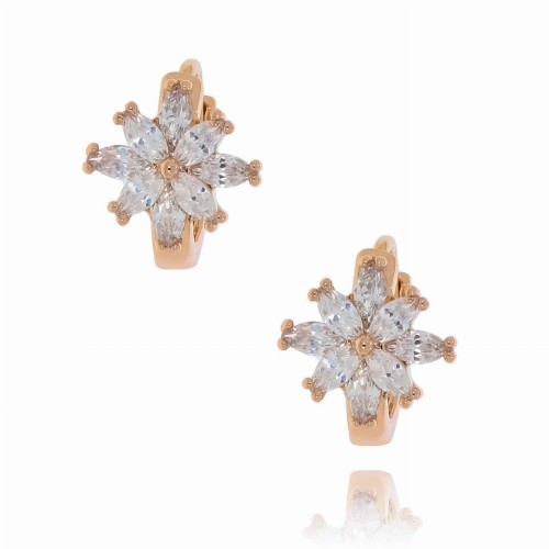 KOLCZYKI ZE STALI CHIRURGICZNEJ KWIATUSZEK KRYSZTAŁKI 