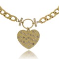bransoletka stal  316 l kolor złoty łańcuch serce  kryształki.JPG