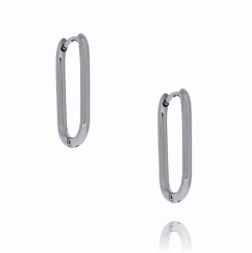 KOLCZYKI ZE STALI CHIRURGICZNEJ DELIKATNE KOLOR SREBRNY ELIPSA 