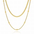 naszyjnik żmijka płaski podwójny choker z kulkami  .jpg