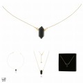 Naszyjnik srebro pozłacane próba 925 kamień onyks bryłka  .jpg