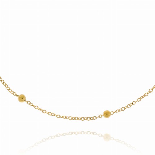 BRANSOLETKA ZŁOTE KULECZKI STAL CHIRURGICZNA 