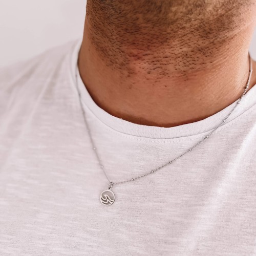 męski naszyjnik stal chirurgiczna ocean kolor srebrny .jpg