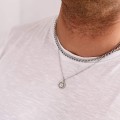 męski naszyjnik stal chirurgiczna kompas kolor srebrny .jpg