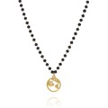 naszyjnik kula ziemska czarne koraliki stal chirurgiczna .jpg